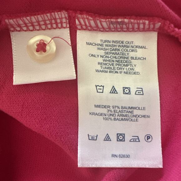 Lands End Top Womens‎ Size M Pink Polo Collar Short Sleeve Casual Basic - Picture 3 of 4